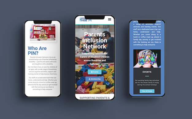 Parents Inclusion Network website shown on mobile